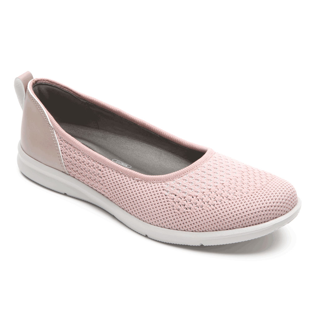 Rockport Slip-On For Womens Pink - Ayva Washable Knit Ballet - EQ3098567